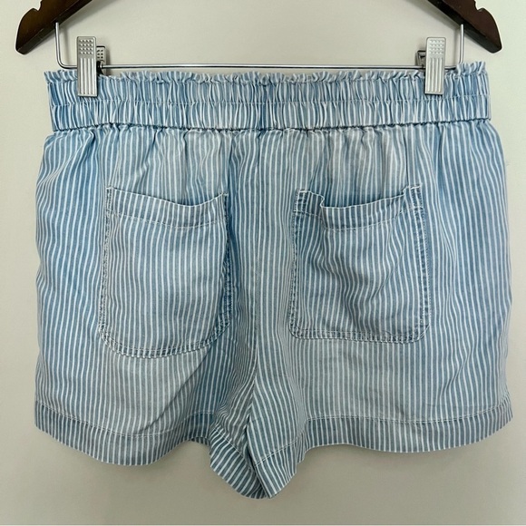 JOLT Junior’s Flowy Pull‎ On Fabric Tie Blue Stripe Shorts Size M Cowgirl Boho - Picture 7 of 14